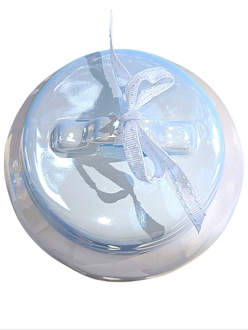 Rae Dunn Artisan Collection Blue Iridescent Holiday Christmas Cookie Canister